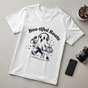 Cute Ghost Halloween Shirt Spooky Cute Ghost Singing Tee Halloween Music Lover Gift