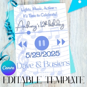 Custom Digital Invitation Music Invitation Digital Printable Party Invitation Musical Invitation Music Invitation for Event