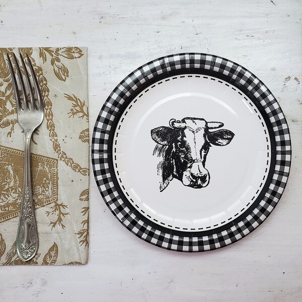 Black and White Paper Plates Etsy