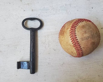 Vintage antique Large skeleton key , rustic  industrial gate key  L5