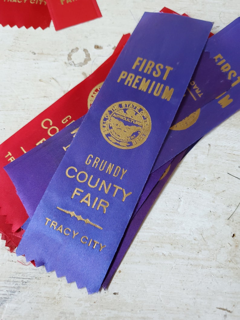 28 Vintage County Fair Ribbons Satin Prize Award Ribbons Etsy