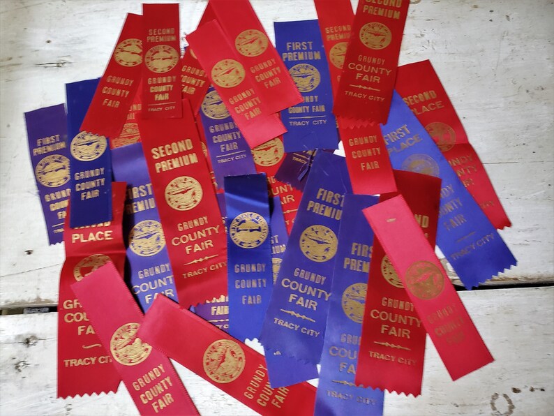 28 Vintage County Fair Ribbons Satin Prize Award Ribbons Etsy