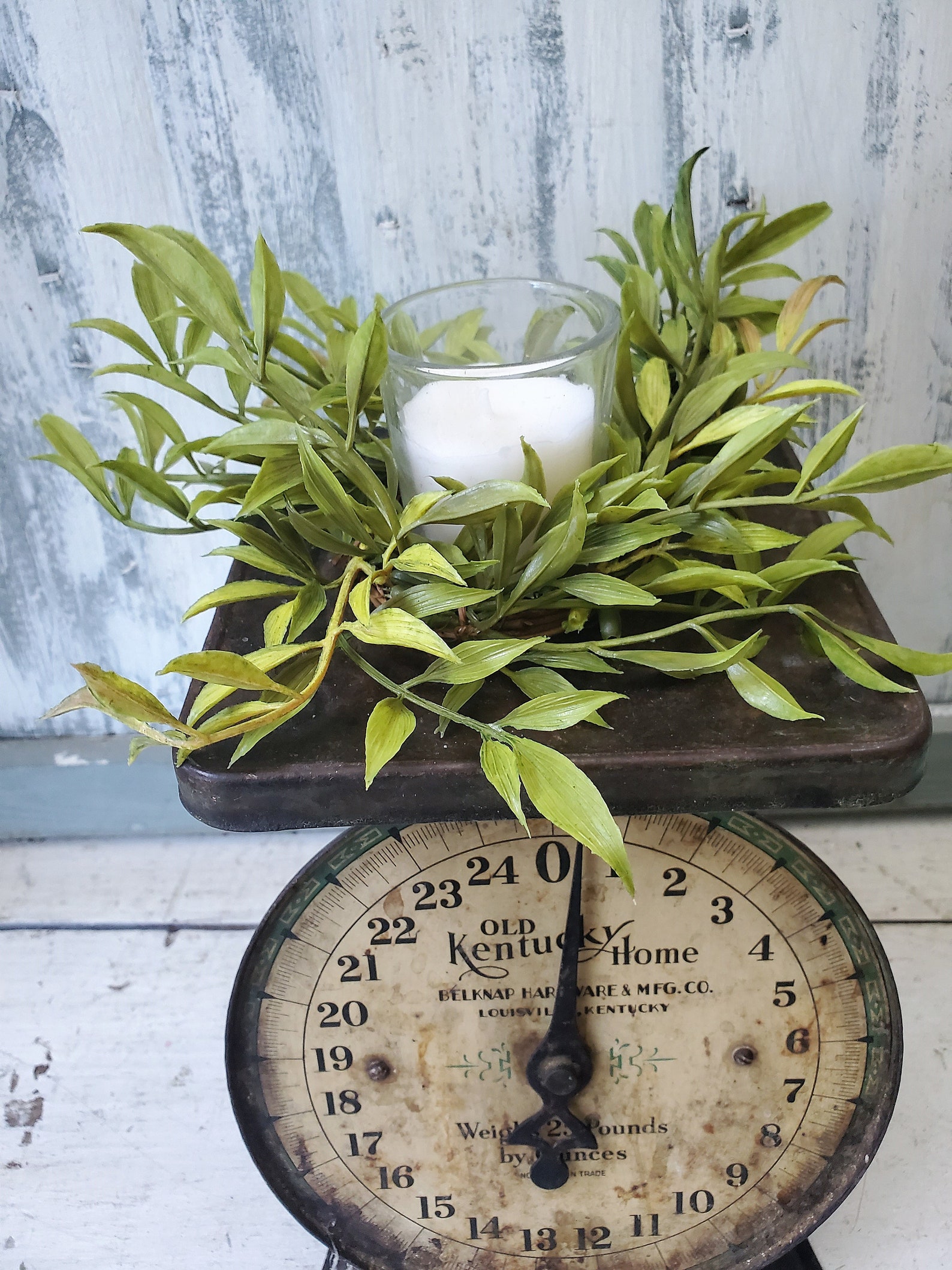 6 Fake Greenery Candle Ring Votive Mini Wreath Etsy