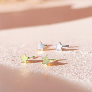 Gold & Silver Star Stud Earrings For Women , Tiny Studs 5mm, Minimalist Style, Fashion Design, Womens Jewellery, Birthday Present