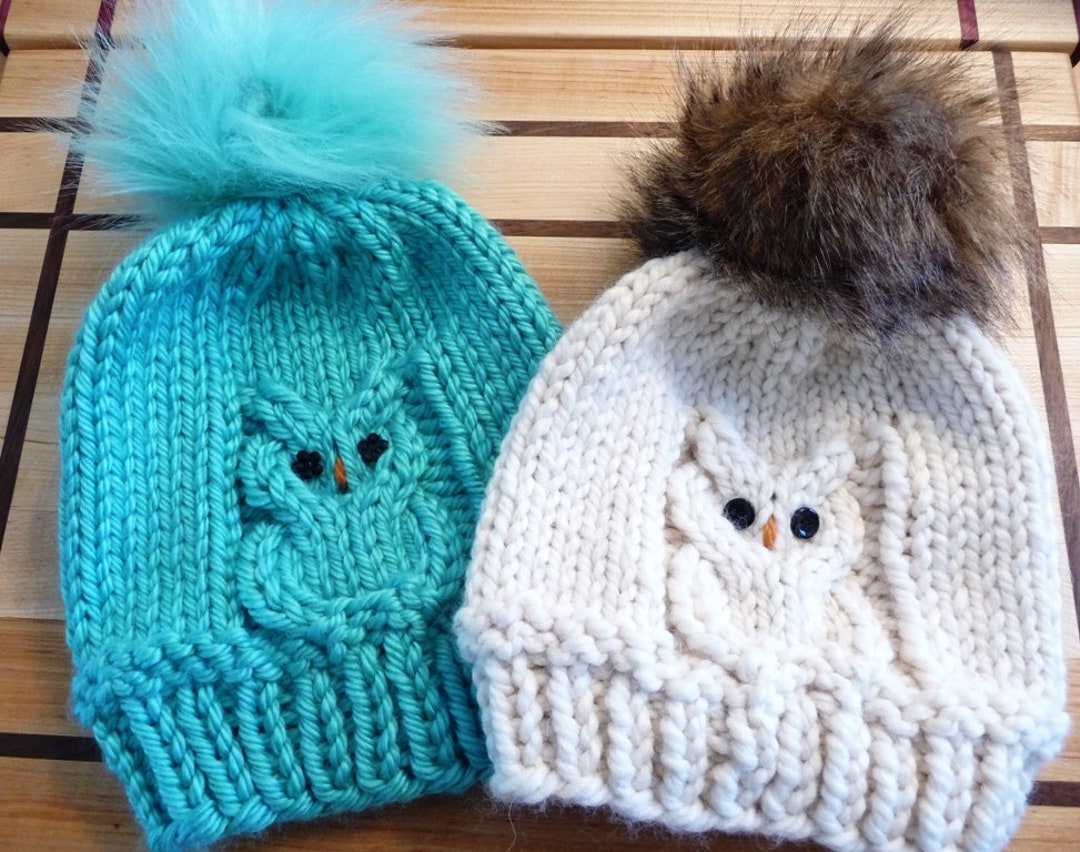 Super Bulky Owl Hat Knitting Pattern - Etsy