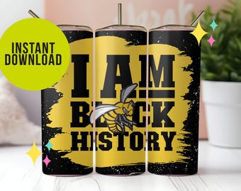 Alabama State University, ASU, Stinger, Hornet, Gift, Sublimation, Tumbler Wrap, Student, Black History, 1867, GOLD, Black, D9, College
