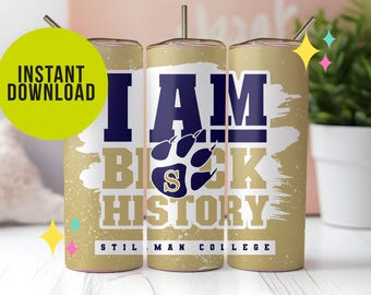 Stillman College, Tumbler Wrap, Golden Tiger, Paw, PNG, Gift, Sublimation, Tumbler Wrap, Student, Sports, gold and navy, D9, Black History