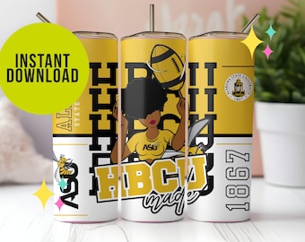 Alabama State University, ASU, Stinger, Hornet, Gift, Sublimation, Tumbler Wrap, Student, Sports, Football, 1867, GOLD, Black, D9, College