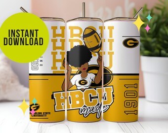 Grambling State University, Tigers, HBCU, Football, Gift, Sublimation, Tumbler Wrap, Student, Sports, 1901, Gold, Black, D9, grad, alumni