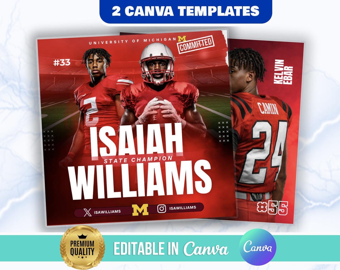 Sports Committed Poster, Commitment Social Media Flyer, Signing Day ...