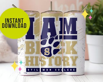 Stillman College, Tumbler Wrap, Golden Tiger, Paw, PNG, Gift, Sublimation, Tumbler Wrap, Student, Sports, gold and navy, D9, Black History