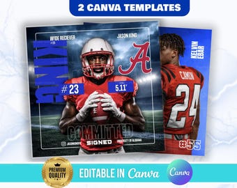Sports Committed Poster, Commitment Social Media Flyer, Signing Day Template, Announcement, Senior Night, Game Day, DIY Canva File, Mens