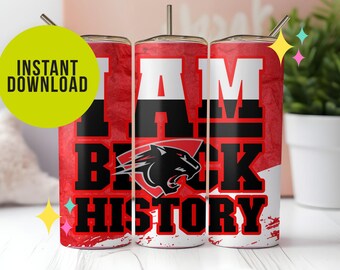 Clark Atlanta University, CAU, Tumbler Wrap, 20oz, HBCU, Historically Black College, Panthers, Red, Black, Gift, Alumni, Grad, Student, d9
