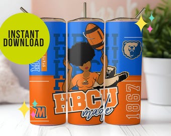 Morgan State University, Trend, MSU, Sports Blue and Orange, Tumbler Wrap, Bears, Sublimation, Student, D9, College, HBCU, Homecoming, Gift