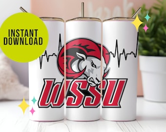 WSSU Tumbler 20oz, Instant Download, Digital File, Custom College Gift, University Tumbler, School Spirit, Basketball Fan Gift