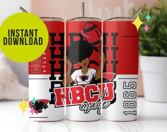 Clark Atlanta University, CAU, Tumbler Wrap, 20oz, HBCU, Historically Black College, Panthers, Red, Black, Gift, Alumni, Grad, Student, d9
