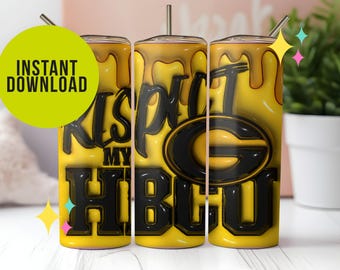 Puffy Grambling State University, Respect My HBCU, Gift, Inflated Tumbler Wrap, Tigers, Sublimation, Student, yellow, Black, D9, College
