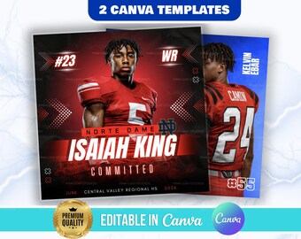 Sports Committed Poster, Commitment Social Media Flyer, Signing Day Template, Announcement, Senior Night, Game Day, DIY Canva File, Mens