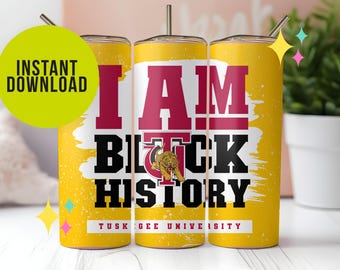 Tuskegee University, HbCU, Old Gold and Crimson, Tiger, Gift, Sublimation, Tumbler Wrap, Student, Sports, Football, D9, Black History, red