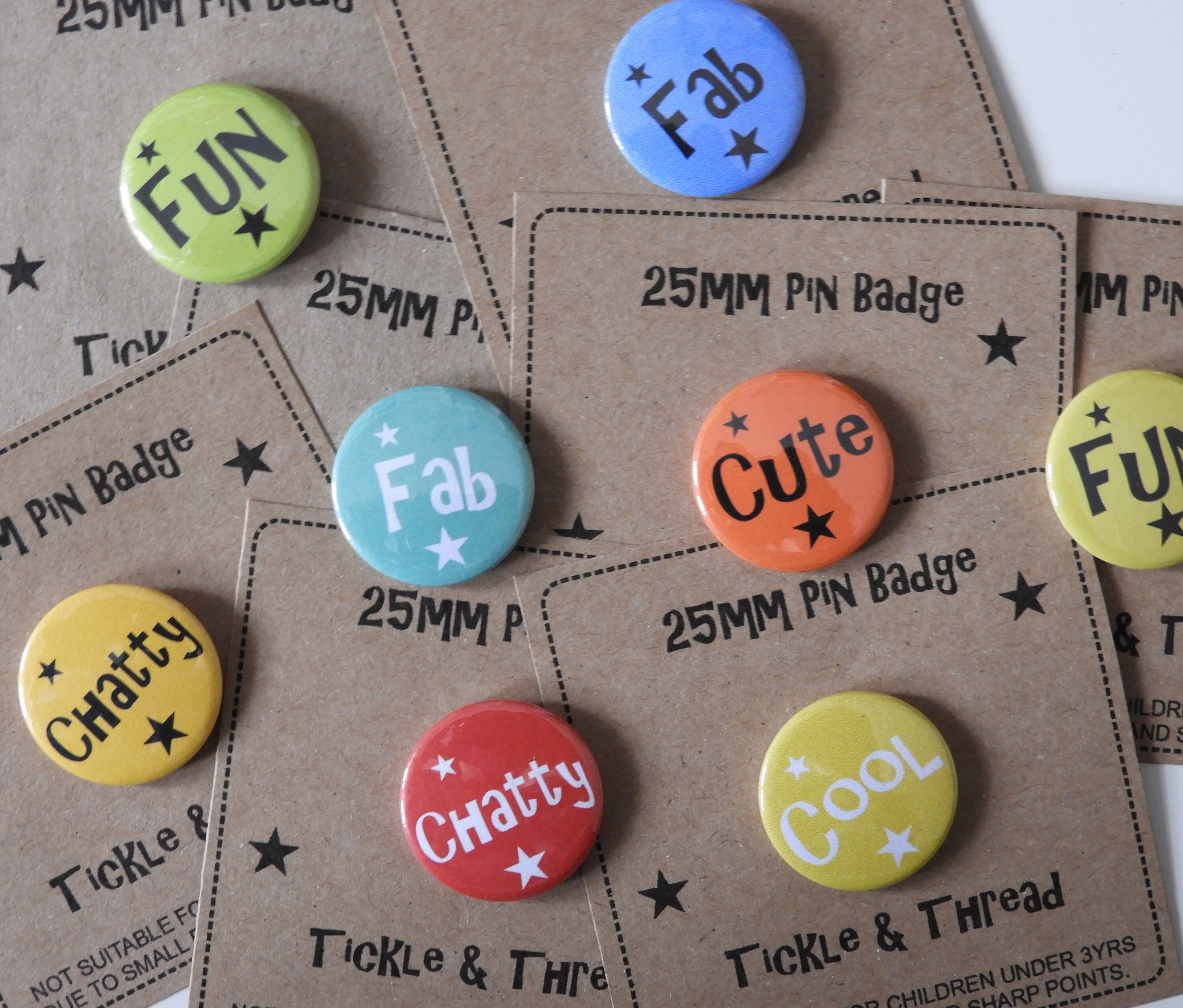 Badges Cute Fun Chatty Fab Cool 25mm Pin Badge | Etsy