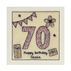 Age 70 card, Floral 70th Birthday Card (Ages 65-74yrs available), 70th Card, 70th Birthday card