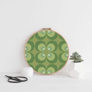 Retro Seventies Avocado Cross Stitch Pattern: Repeat Design (PDF Download)