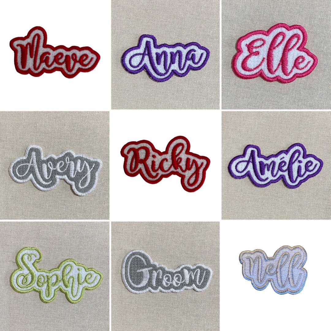 MEDIUM Sew on Name Patch, 2.5cm Tall Capital Letter, Made to Order