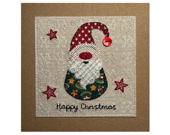 Gnome Textile Christmas Card