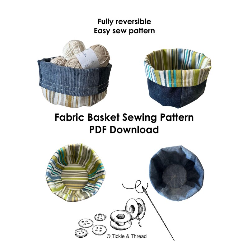 Fabric Storage Basket Sewing Pattern - PDF (download) - Etsy