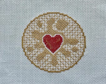 Blackwork Jammy Biscuit Embroidery Chart: 4-inch PDF Pattern
