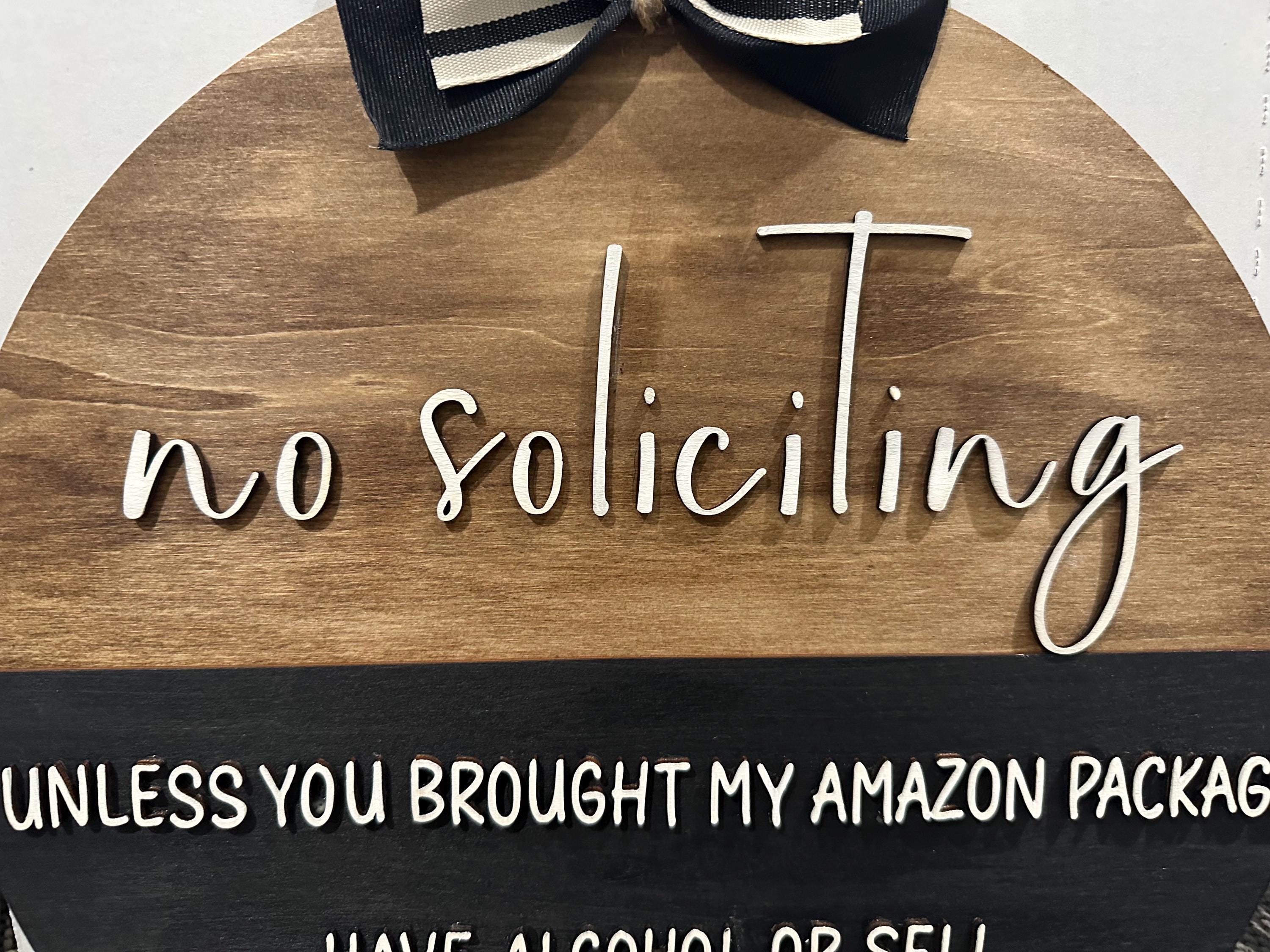 Handmade Funny No Soliciting Sign, Humorous Front Door Sign ...