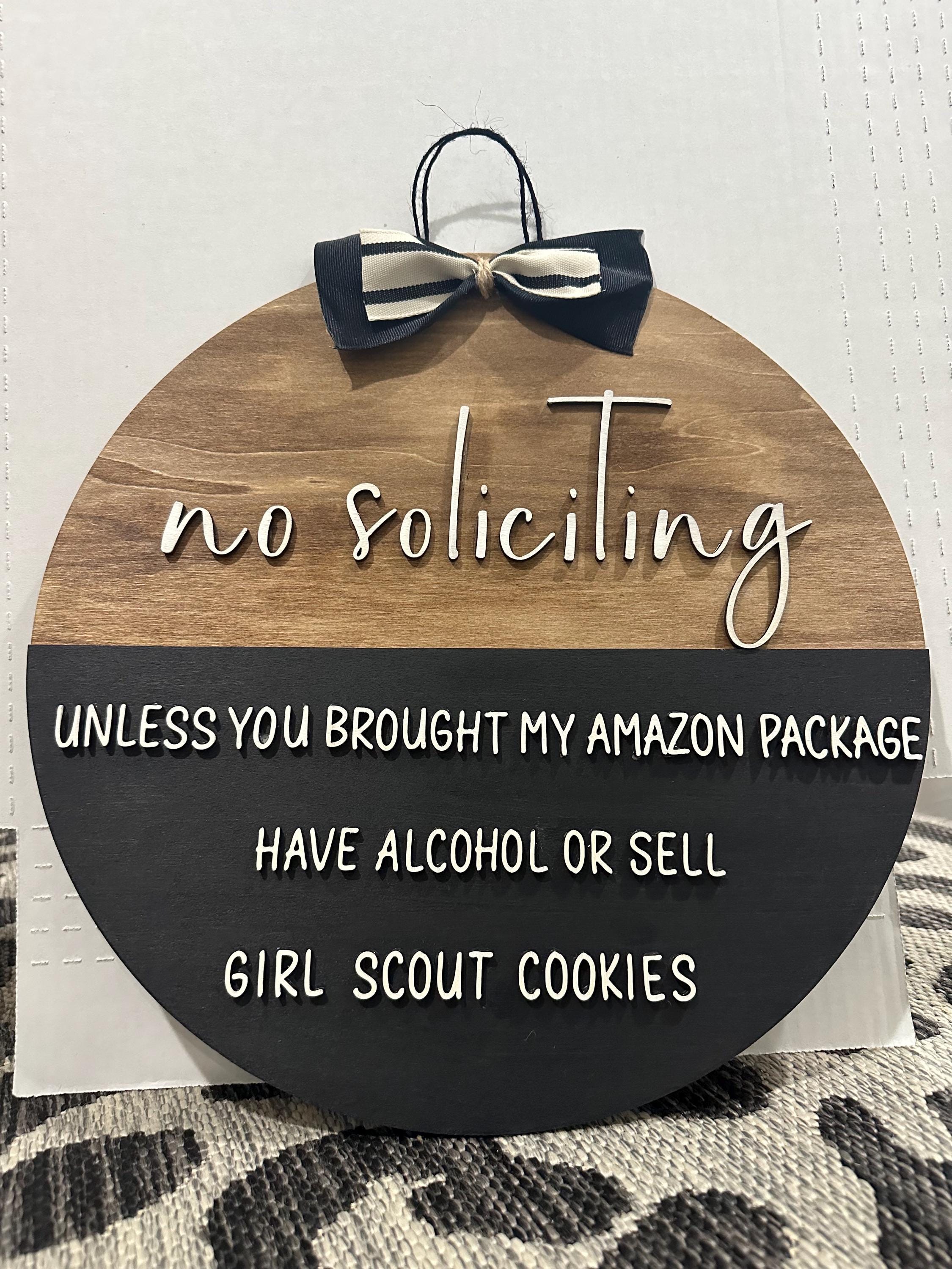 Handmade Funny No Soliciting Sign, Humorous Front Door Sign ...