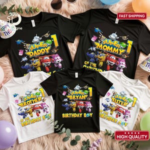 Personalized Super Wings Birthday Shirt, Family Matching Super Wings Birthday Shirts, Custom Kids Party Shirt, Jet Theme Gift