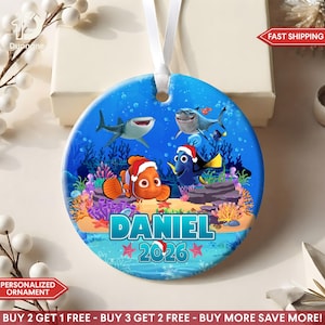 Personalized Finding Nemo Christmas Ornament, Custom Name 2026 Ceramic Keepsake