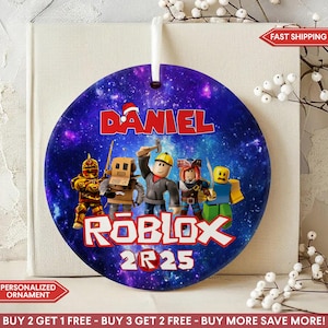 Personalized Gamer Ornament, Christmas Ceramic Ornament Tree Decoration, Boy Gamer Christmas Ornament, Ornament Gift for Boys