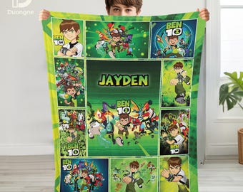 Gepersonaliseerde Ben 10 fleecedeken, verjaardagscadeau voor kinderen