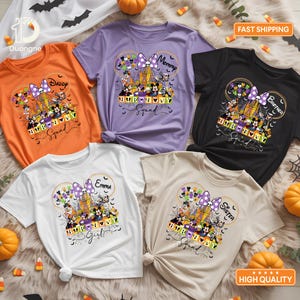 Camiseta personalizada de Halloween para aniversariante da Disney, camiseta de Halloween do Mickey e Minnie, festa de Halloween da Disney, camisetas de férias em família para aniversário na Disneylândia