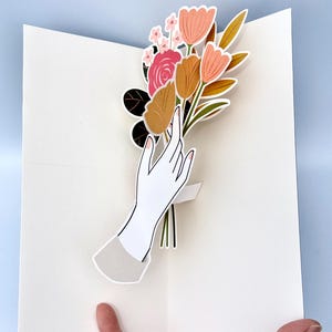 Colourful Flowers 3D Pop Up Card, Birthday Card, Valentine’s Day Card, Mother’s Day Card, Greeting Card, Graduation Card, Thank You Card