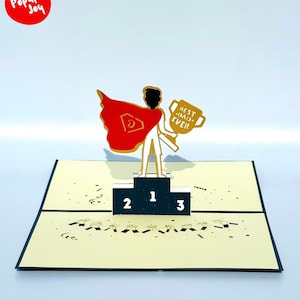 Best Dad 3D Pop Up Card, Father’s Day, Birthday, Greeting Card