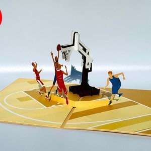 Basketball Olympics 3D Pop Up Card, Birthday Card, Father’s Day, Anniversary, Celebration, Champion