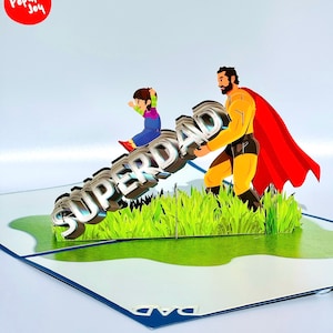 Cartão pop-up 3D Super Dad, Dia dos Pais, Aniversário, Cartão de felicitações
