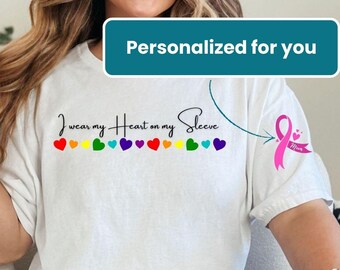 Personalized Cancer Awareness T-Shirt: Ribbon Support Tee