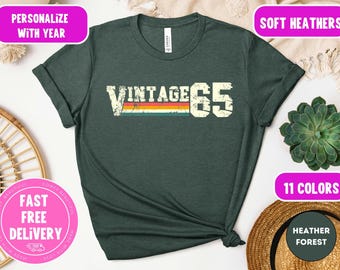 Vintage 1965 Birthday Tee: Retro 60s Gift Shirt