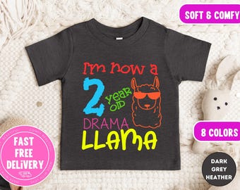 Drama Llama 2nd Birthday Toddler Tee: Soft Cotton Kids Top
