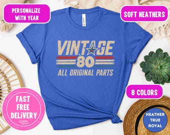 Vintage 1980 Birthday Tee: Gen X Unisex T-Shirt