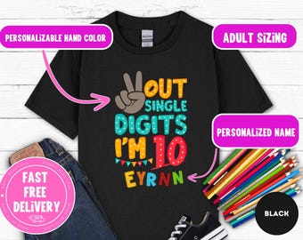 10th Birthday Shirt: Unisex Celebration Tee - Adult Sizing