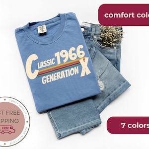 1966 Vintage Tee, Classic 60s T-Shirt, 59th Birthday Gift for Him, Retro Sixties Shirt, Milestone Birthday, Unisex Garment-Dyed, Gift for