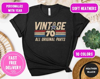 Vintage 1970 Birthday Shirt: Retro Unisex Jersey Tee