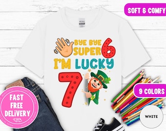 Lucky 7th Birthday Kids Tee: St. Patrick's Day Shirt