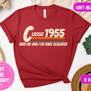 Vintage 1955 Unisex Tee, 70th Birthday Gift for Him, Classic 50s Retro Shirt, Seventies Birthday T-Shirt Men, Milestone Birthday Sweatshirt,